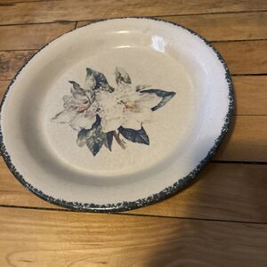 Home and Garden Party Stoneware 10 1/4" Magnolia Dinner Plate(s) Hand made USA